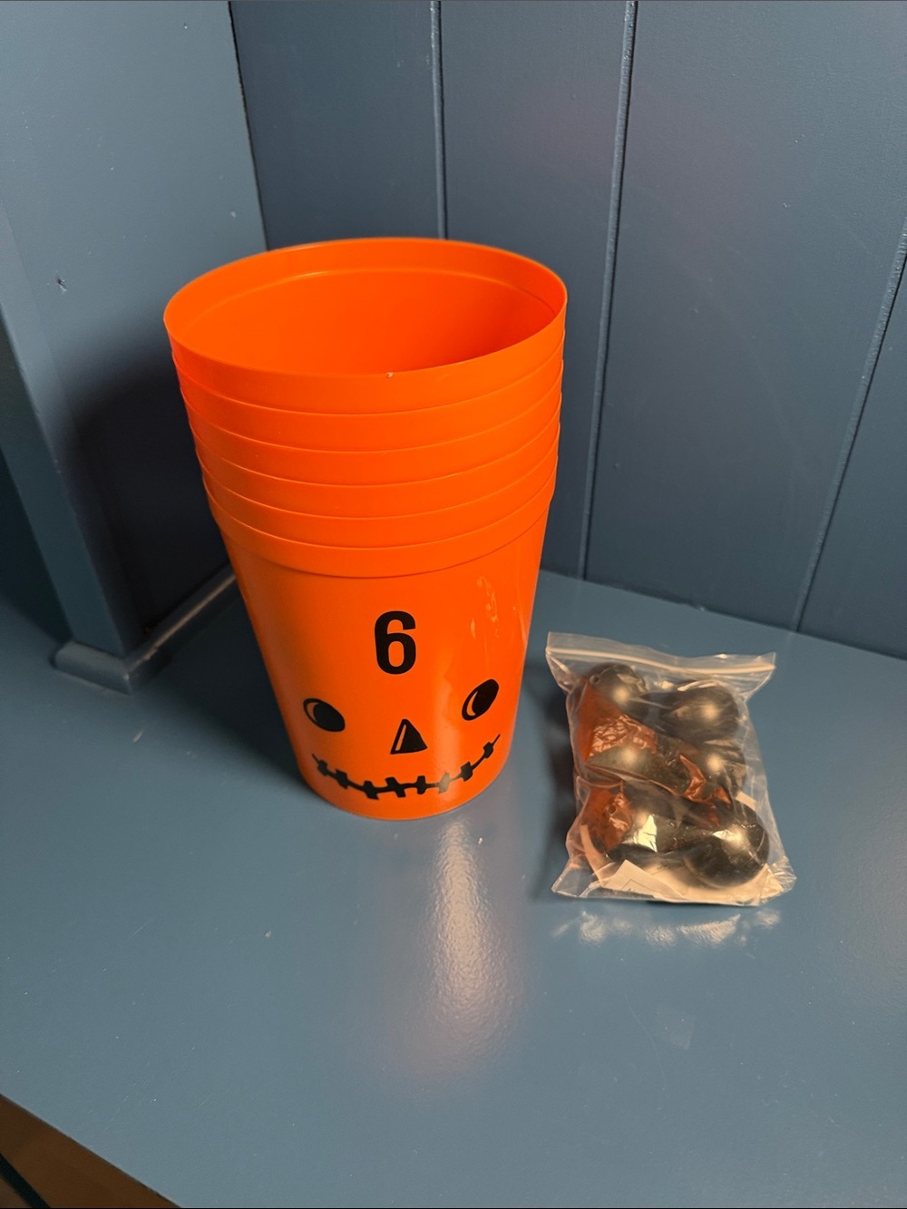 Orange Halloween Jack-O'-Lantern Party Cups - Pack of 6
